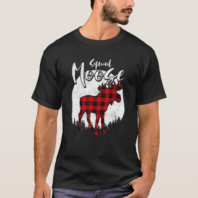 Squad Moose Red Play Buffalo Matching Family Paja T Shirt (Framsida)