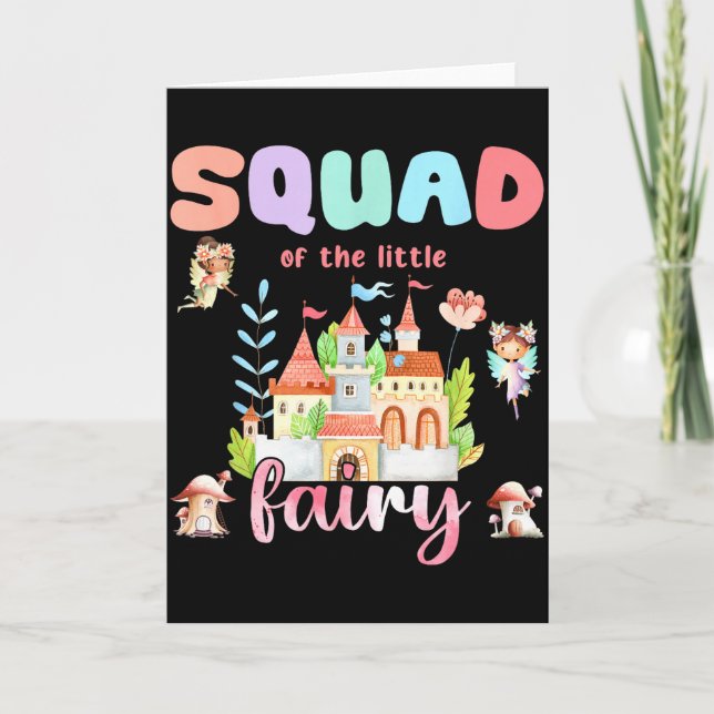 Squad Of The Little Fairy 1st Birthday Girl Fairyt Kort (Framsida)