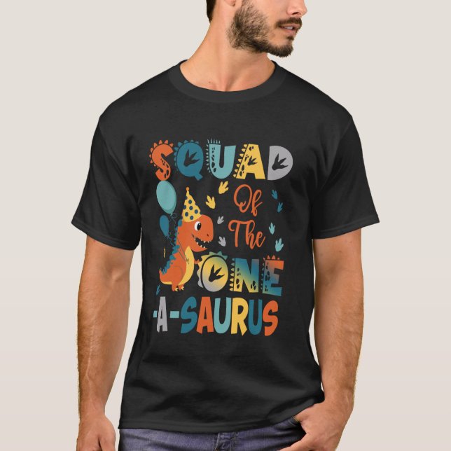 Squad Of The One-A-Saurus 2-årsfirande Dinosaurie  T Shirt (Framsida)