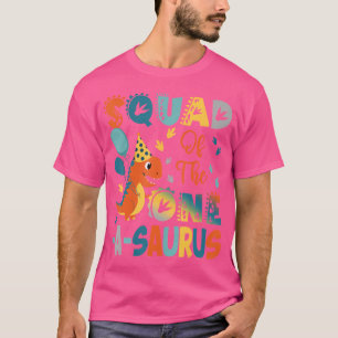 Squad of the one-A-Saurus 2nd Birthday Dinosaur Pa T Shirt