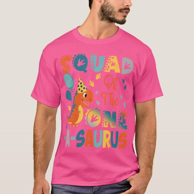 Squad of the one-A-Saurus 2nd Birthday Dinosaur Pa T Shirt (Framsida)
