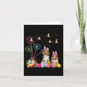 Squad Påsk par Bunny Shelties Dandelions Hunt Kort
