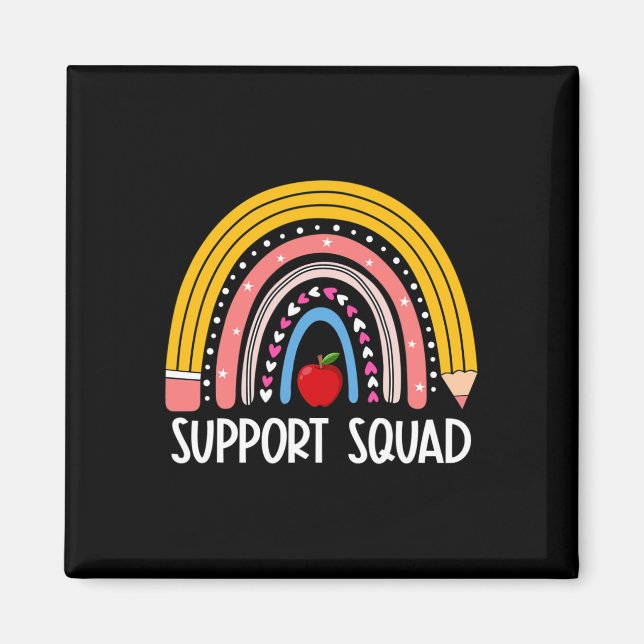 Squad Rainbow Back to school Support Teacher Team Magnet (Framsidan)