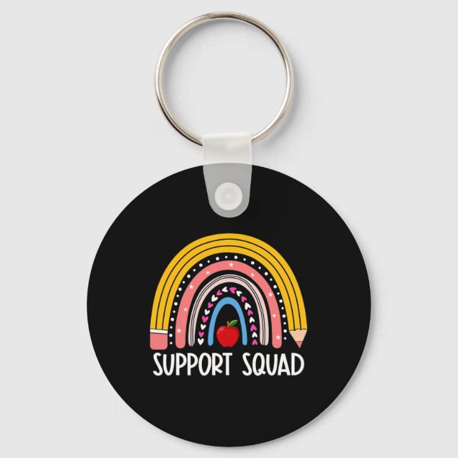 Squad Rainbow Back to school Support Teacher Team Nyckelring (Framsida)