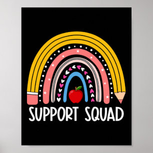 Squad Rainbow Back to school Support Teacher Team Poster