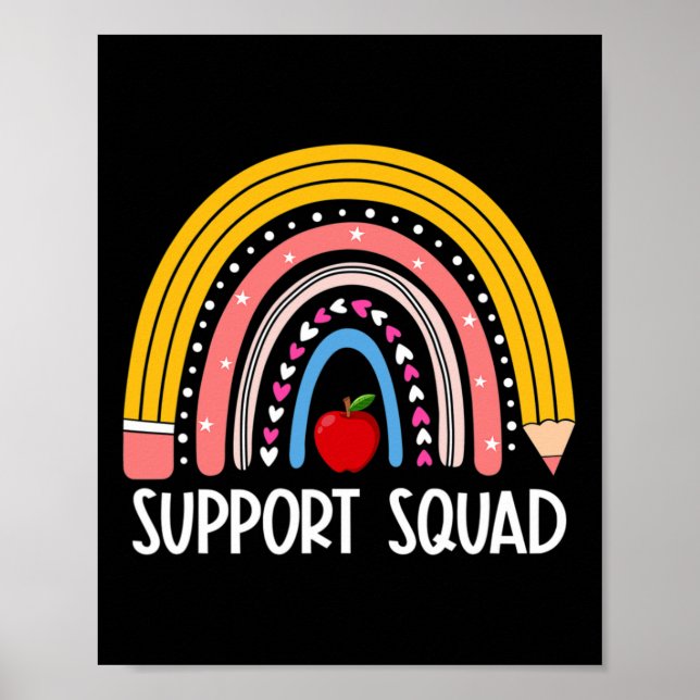 Squad Rainbow Back to school Support Teacher Team Poster (Framsidan)