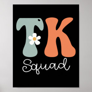 Squad Retro Groovy Vintage Lycklig första Scho-dag Poster
