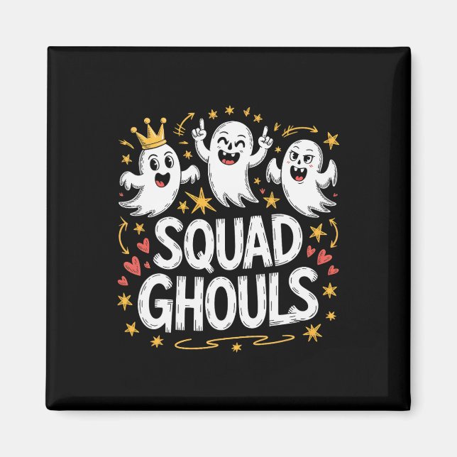 Squad Spöken Matching Funny Halloween 1 Magnet (Framsidan)