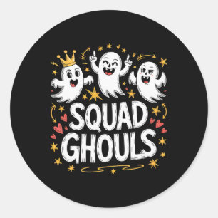 Squad Spöken Matching Funny Halloween 1 Runt Klistermärke