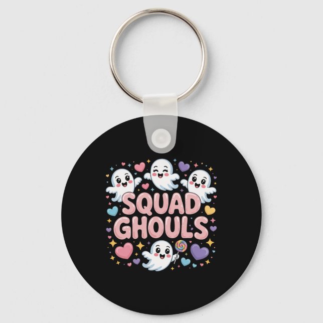 Squad Spöken Matching Funny Halloween 4 Nyckelring (Framsida)