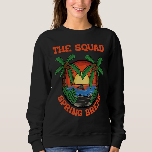 Squad Spring Break School Vacation Beach Trip Coll T Shirt (Framsida)