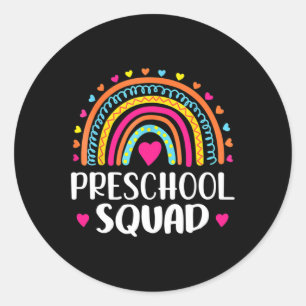 Squad Teacher Roligt Rainbow Älskare Back to schoo Runt Klistermärke