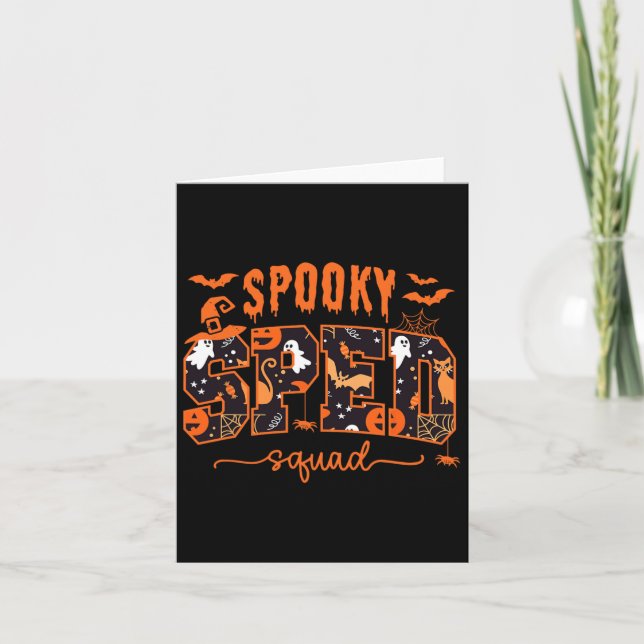 Squad Team Speciell Education Teacher Halloween Kort (Framsida)