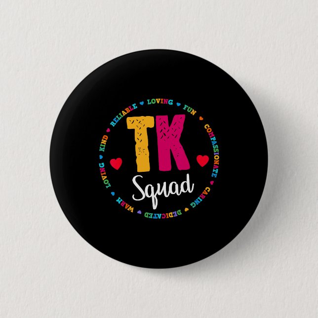 Squad Tee - Kindergarten Lärarteam för övergångsku Knapp (Framsida)