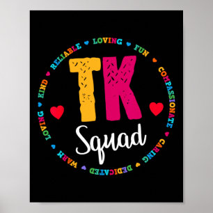 Squad Tee - Kindergarten Lärarteam för övergångsku Poster