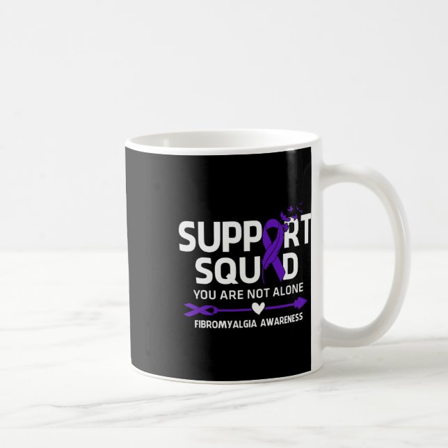 Squad Warrior Fibromyalgia Awareness Feather Kaffemugg (Höger)