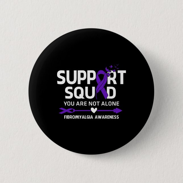 Squad Warrior Fibromyalgia Awareness Feather Knapp (Framsida)