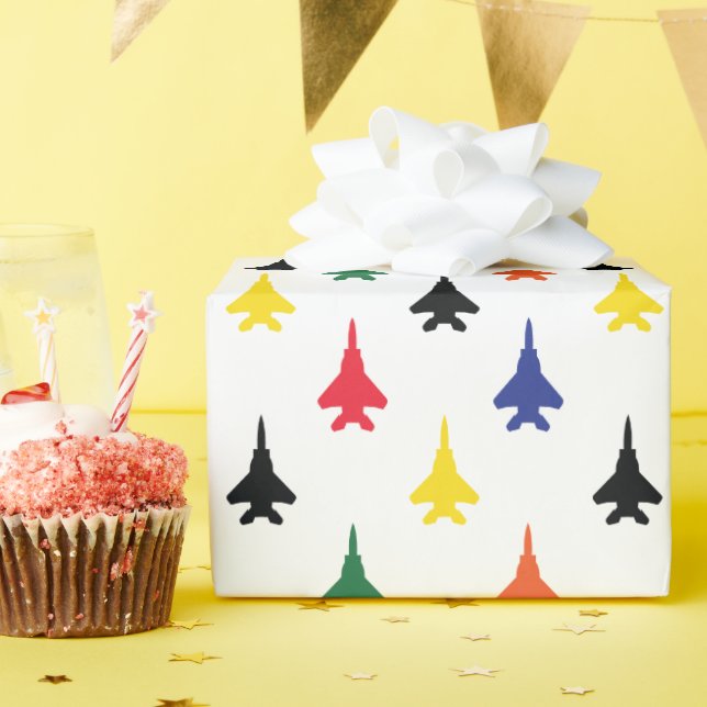 Squadron Färg F-15E Fighter Jet Mönster Presentpapper (Födelsedagsfest)