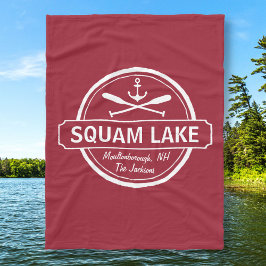 Squam Sjö NH personlig town, namn och anchor Fleecefilt
