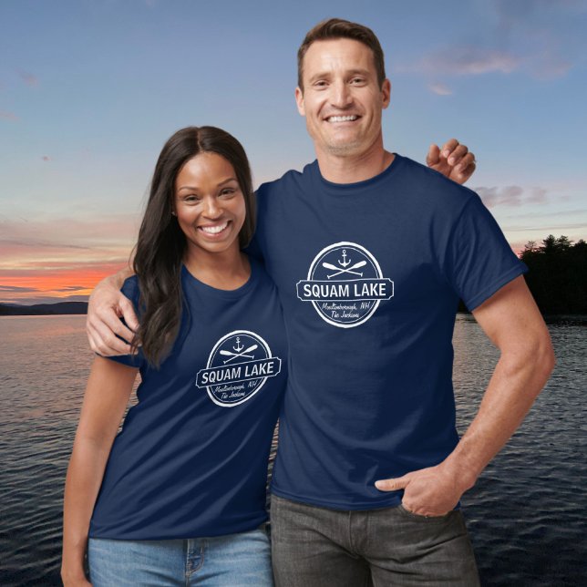 Squam Sjö NH personlig town, namn och anchor T Shirt (Skapare uppladdad)