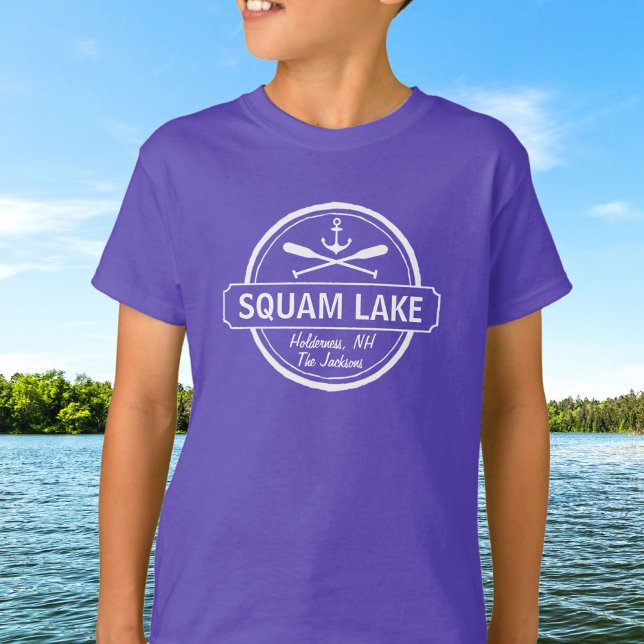 Squam Sjö NH personlig town, namn och anchor Tee (Skapare uppladdad)