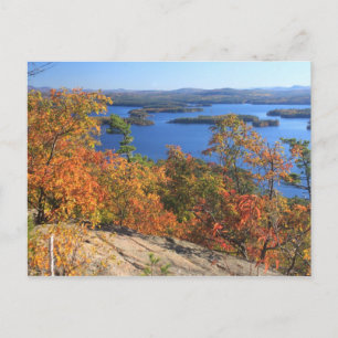 Squam Sjö Rattlesnake Cliffs på hösten Vykort