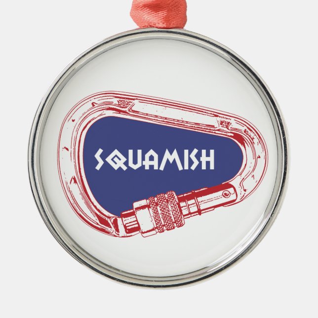 Squamish som klättrar Carabiner Julgransprydnad Metall (Framsidan)
