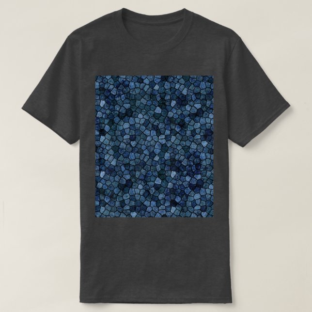 Squamous Scaly Mönster i Midnight Blue T Shirt (Design framsida)