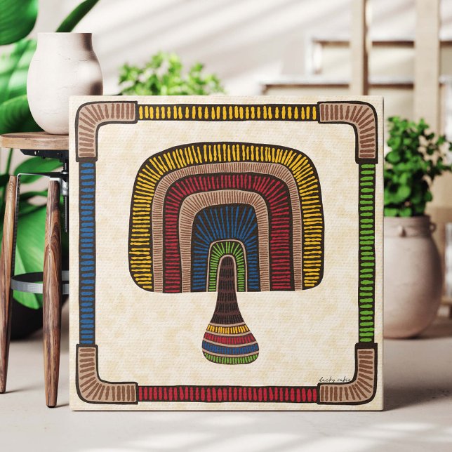 Square Abstract Mushroom Canvastryck (Skapare uppladdad)