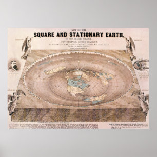 "Square and Stationary", platt jord Karta Poster