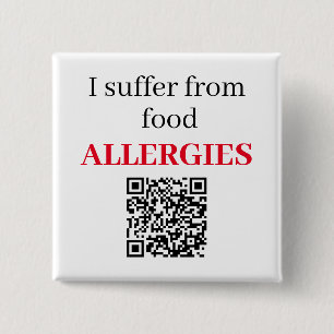 Square Badge - jag lider av livsmedelsallergier QR Knapp