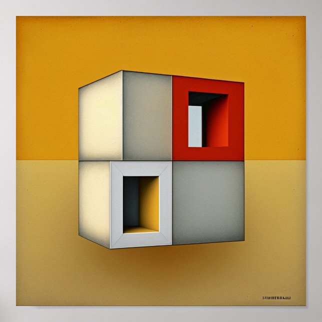 Square Bauhaus stil Poster (Framsidan)