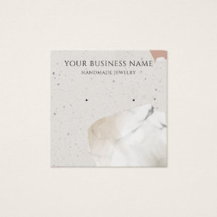 Square Beige Terrazzo Earring Visning Card Fyrkantigt Visitkort