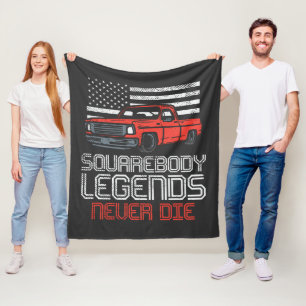 Square Body Legends Lever Aldrig Dör Lastbil Fleecefilt