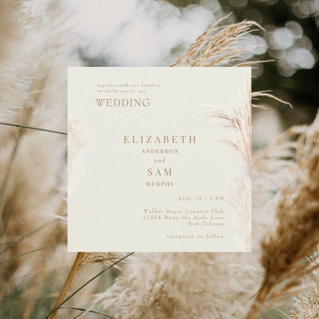 Square Boho Pampas Cream och Bröllop (Skapare uppladdad)