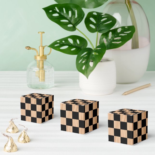 Square Box Checkers Classic Favor Boxes Presentaskar (Multipel)