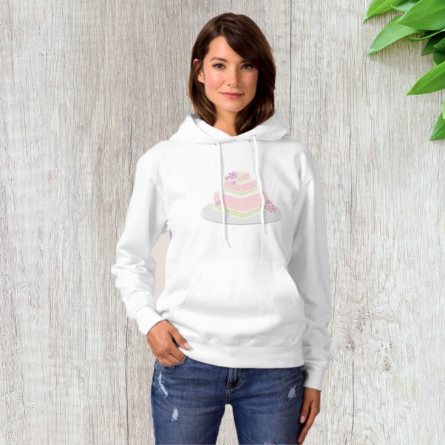 Square Bröllop Cake Womens Hoodie T Shirt (Skapare uppladdad)