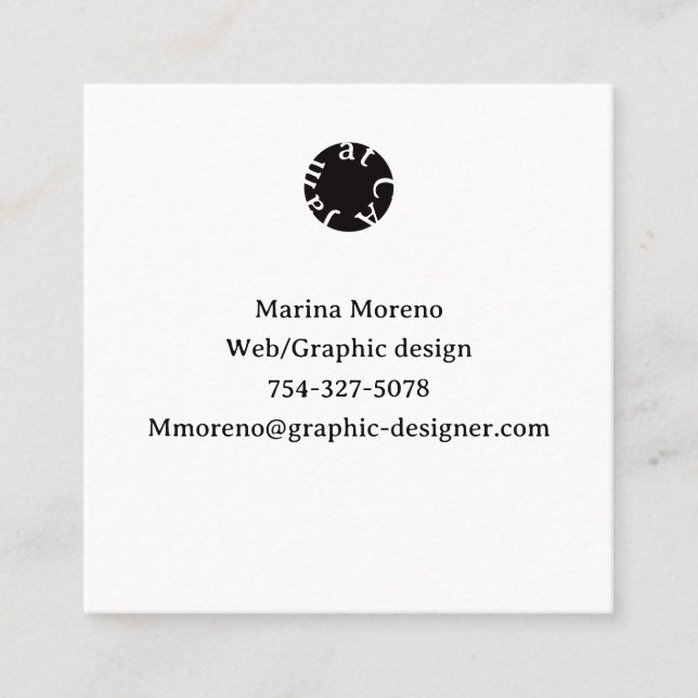 Square business card fyrkantigt visitkort (Framsida)