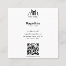Square Business Card with Minimalist Design