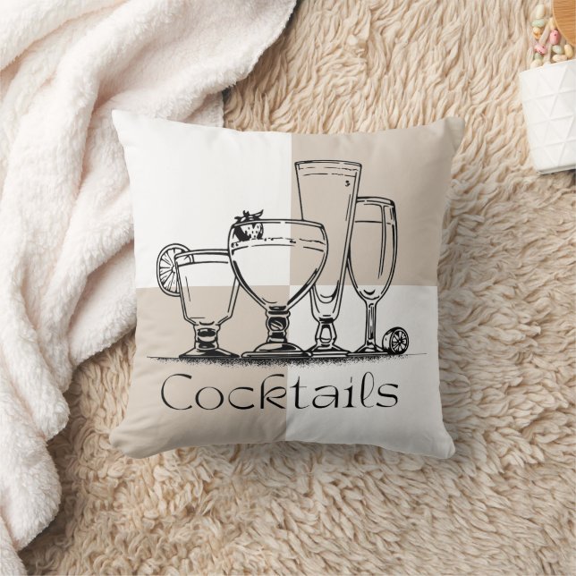 Square Cocktails Pillow Kudde (Filt)