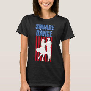 Square Dance American Patriotic Flagga Western T Shirt