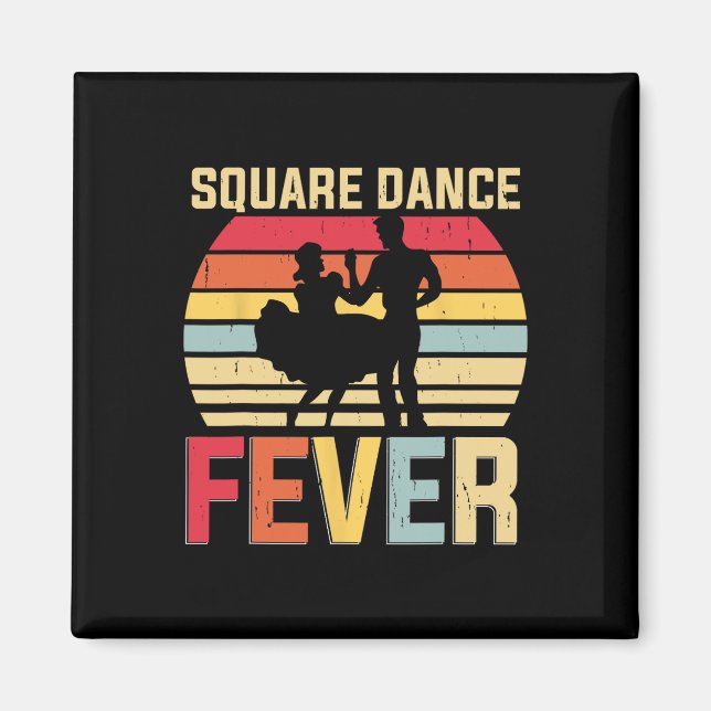 Square Dance Fever Cowboy Land Music Square Dan Magnet (Framsidan)