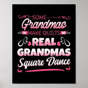 Square Dance Four Par Folk Dancer Grandma Gran Poster