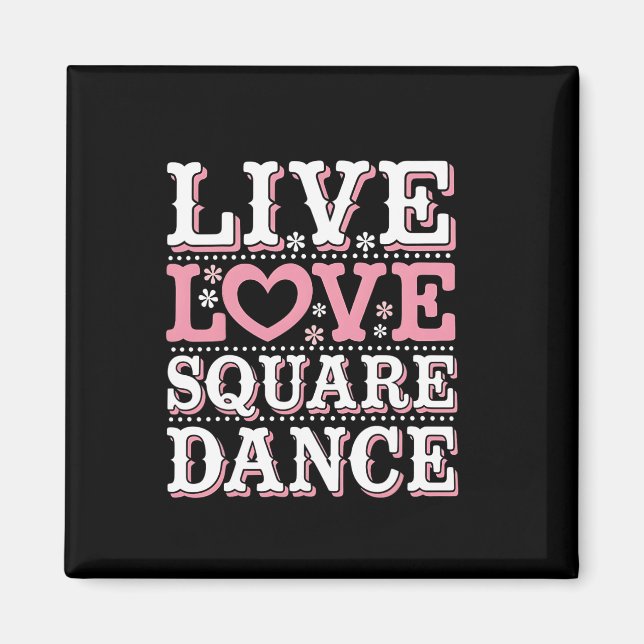 Square Dance Kärlek Square Dancing Square Dance Gi Magnet (Framsidan)