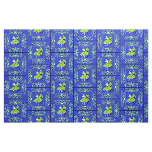 Square Dance par Grönt och Blue Bandana 2 Tyg (Fat Quarter)