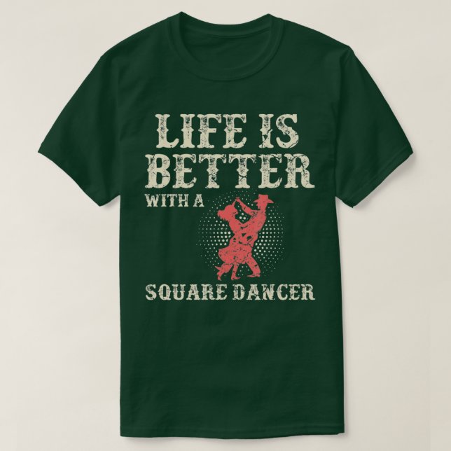 Square Dance Western Dancing Line Dancer T Shirt (Design framsida)