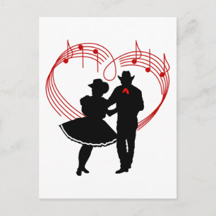 Square Dancers Vykort