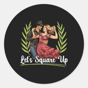 Square Dancing American Folk Dance Square Dancer Runt Klistermärke