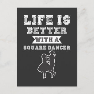 Square Dancing lite Western Land Line Dancer Vykort
