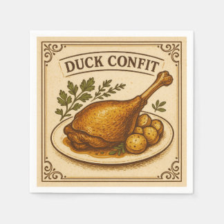 Square Design (Duck Confit, Retro Style) Pappersservett